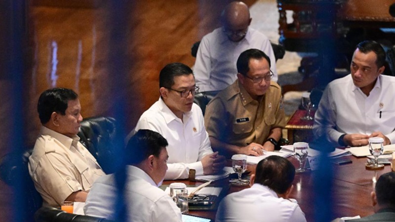 Presiden Prabowo bersama para menteri  (Foto/PBMI)
