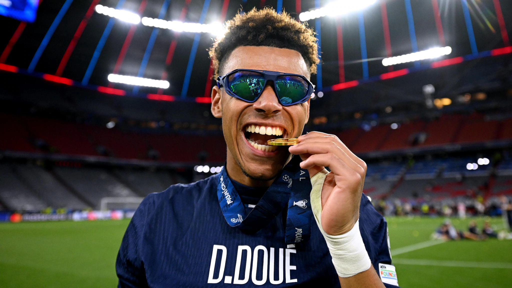 Pemain muda berbakat PSG Desire Doue. (Foto/UEFA)