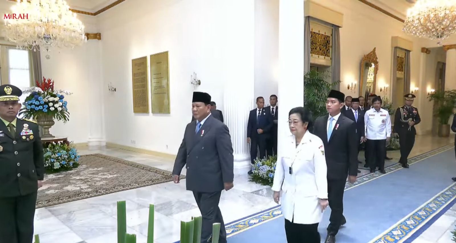 Potret Kehadiran Megawati di Upacara Hari Lahir Pancasil. (Foto/YouTube Sekretariat Presiden)