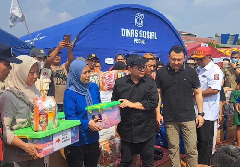 Gubernur DKI Jakarta Pramono Anung tinjau korban kebakaran (Beritanasional/Lydia)
