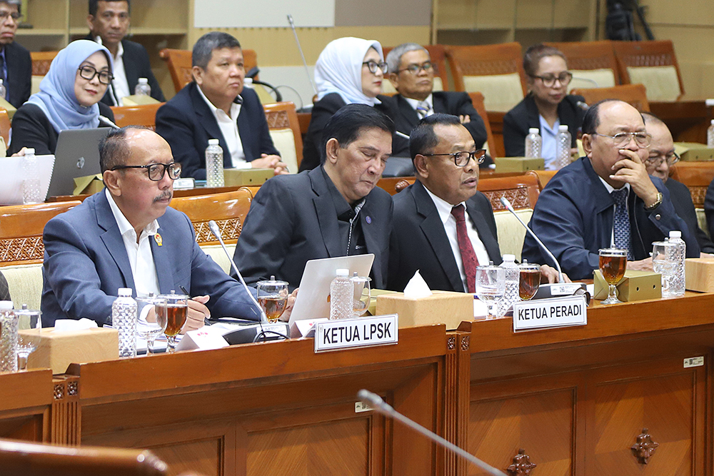 Rapat Dengar Pendapat Umum (RDPU) Komisi III DPR membahas masukan revisi KUHAP. (BeritaNasional/Elvis Sendouw)