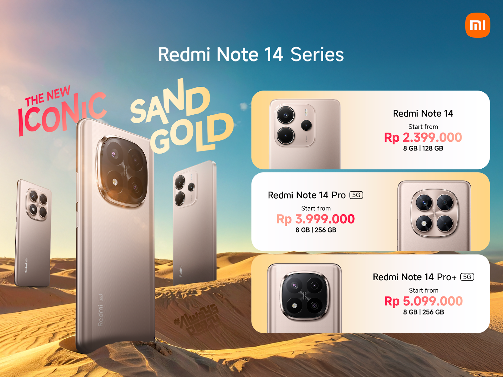 Redmi Note 14 Series Segar dengan Warna Sand Gold, Harga Turun hingga Rp400 Ribu Redmi Note 14 Series dengan Warna Sand Gold. (Foto/Xiaomi)