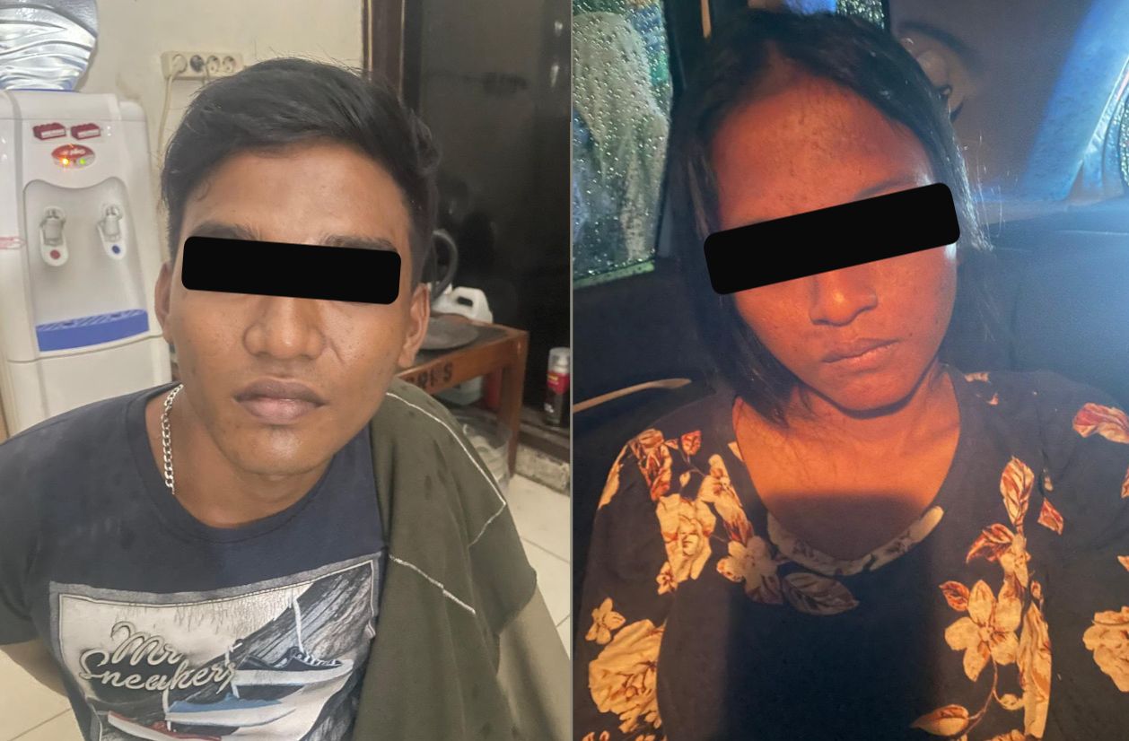 Sepasang kekasih yang menjambret handphone polwan di Jakpus. (Foto/Istimewa)