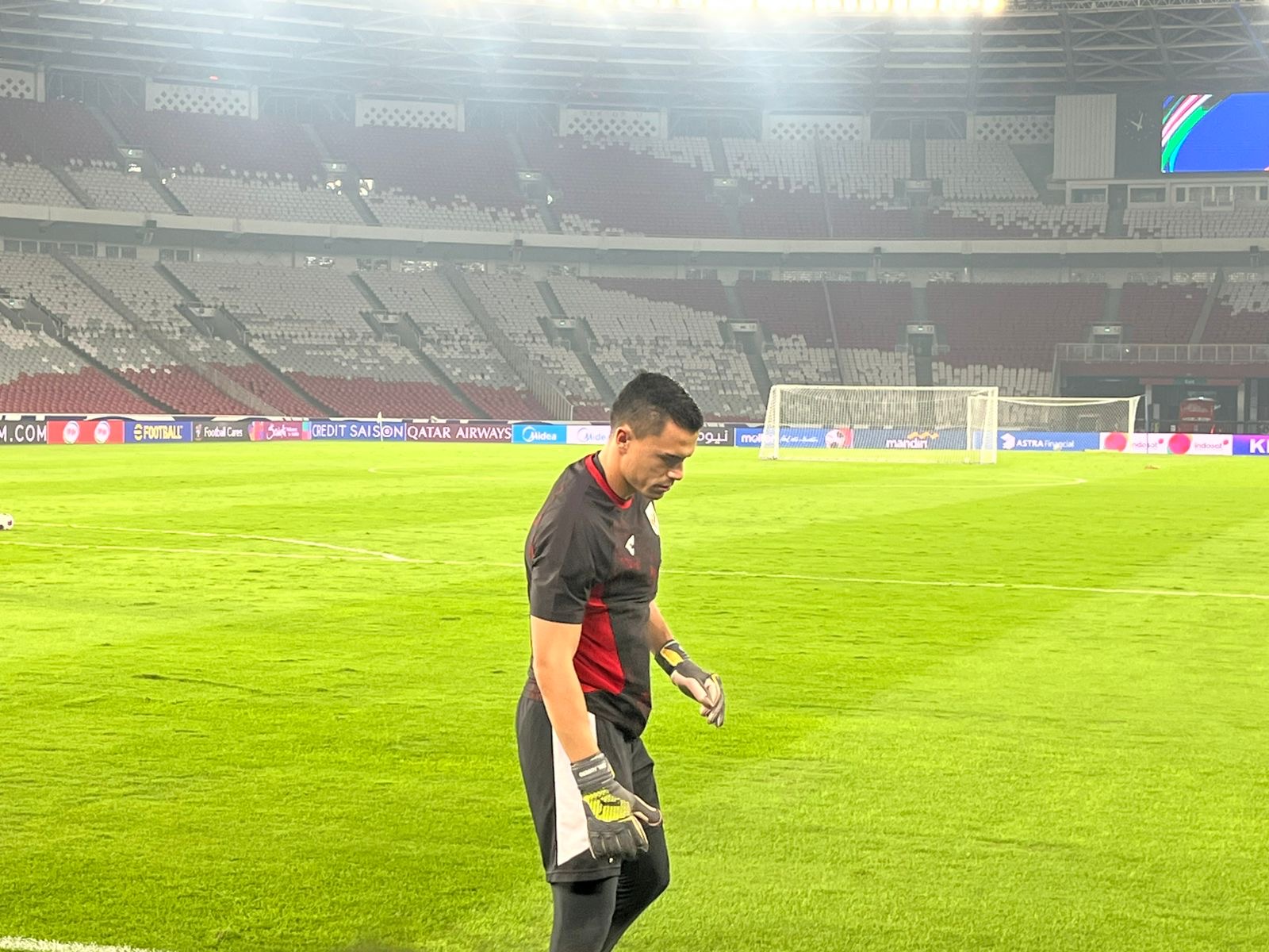 Kiper Timnas Indonesia Emil Audero. (BeritaNasional/Harits).