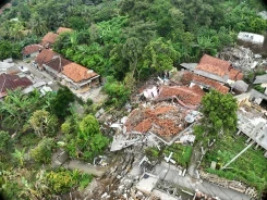 Tanah longsor di Purwakarta, Jawa Barat. (Foto/BNPB)