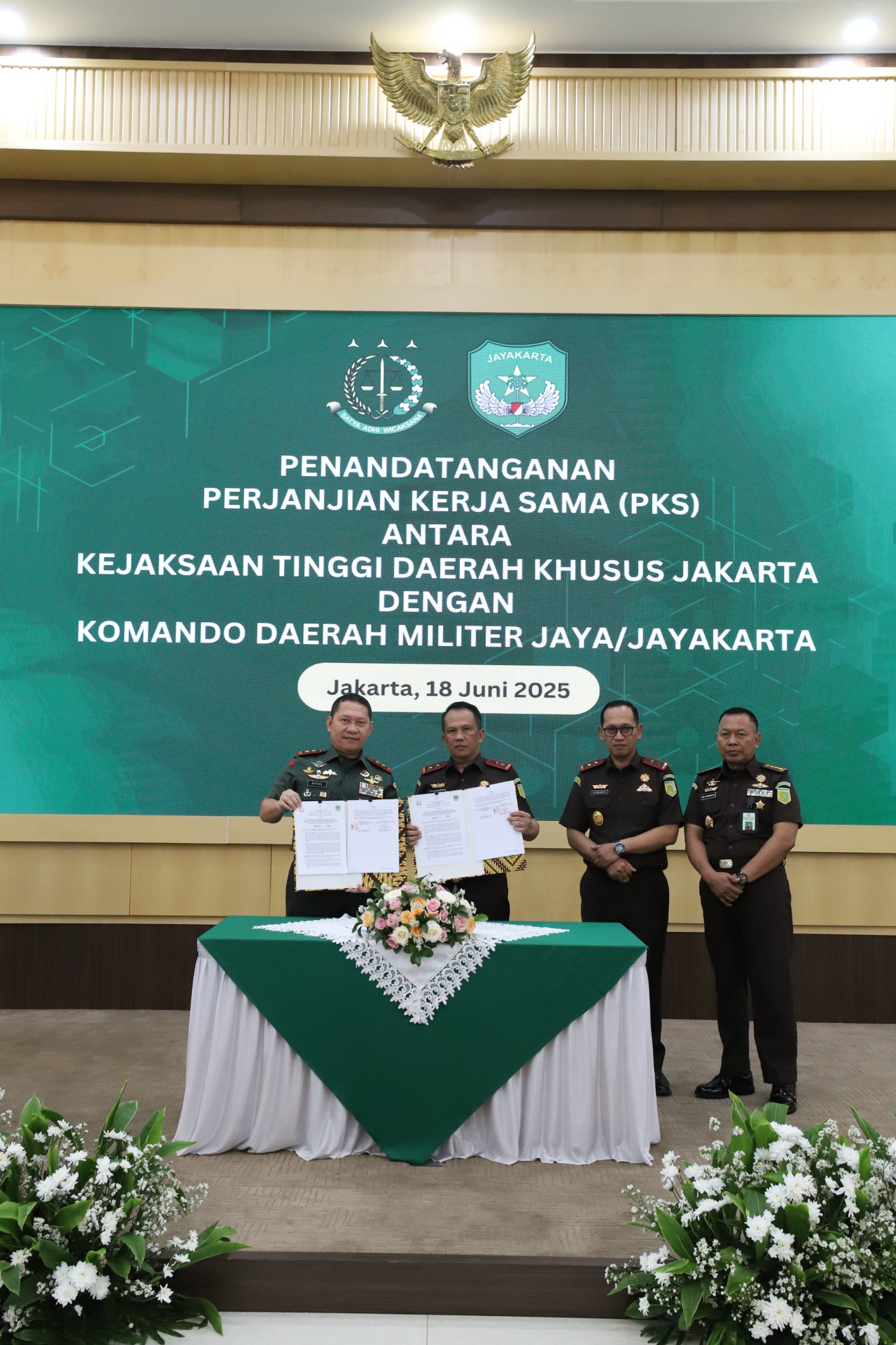 Tiga Kejati bekerja sama dengan Kodam Jaya dalam penegakan hukum. (Foto/Istimewa)
