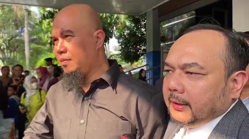 Ahmad Dhani di Mapolda Metro Jaya. (BeritaNasional/Bachtiar)