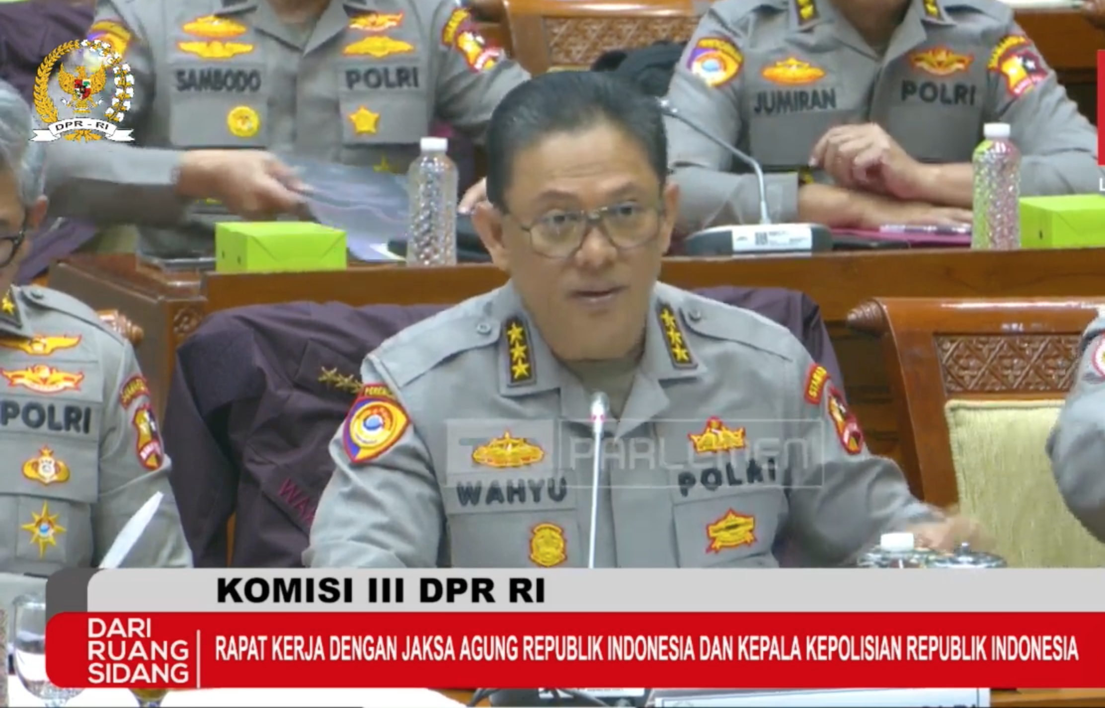 Astamarena Kapolri, Komjen Pol Wahyu Hadiningrat. (Foto/YouTube TV Parlemen)