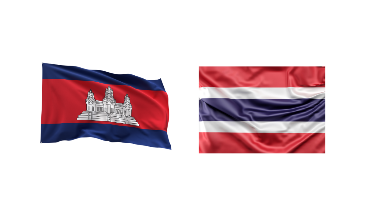 Bendera Camboja dan Thailand. (Foto/freepik)
