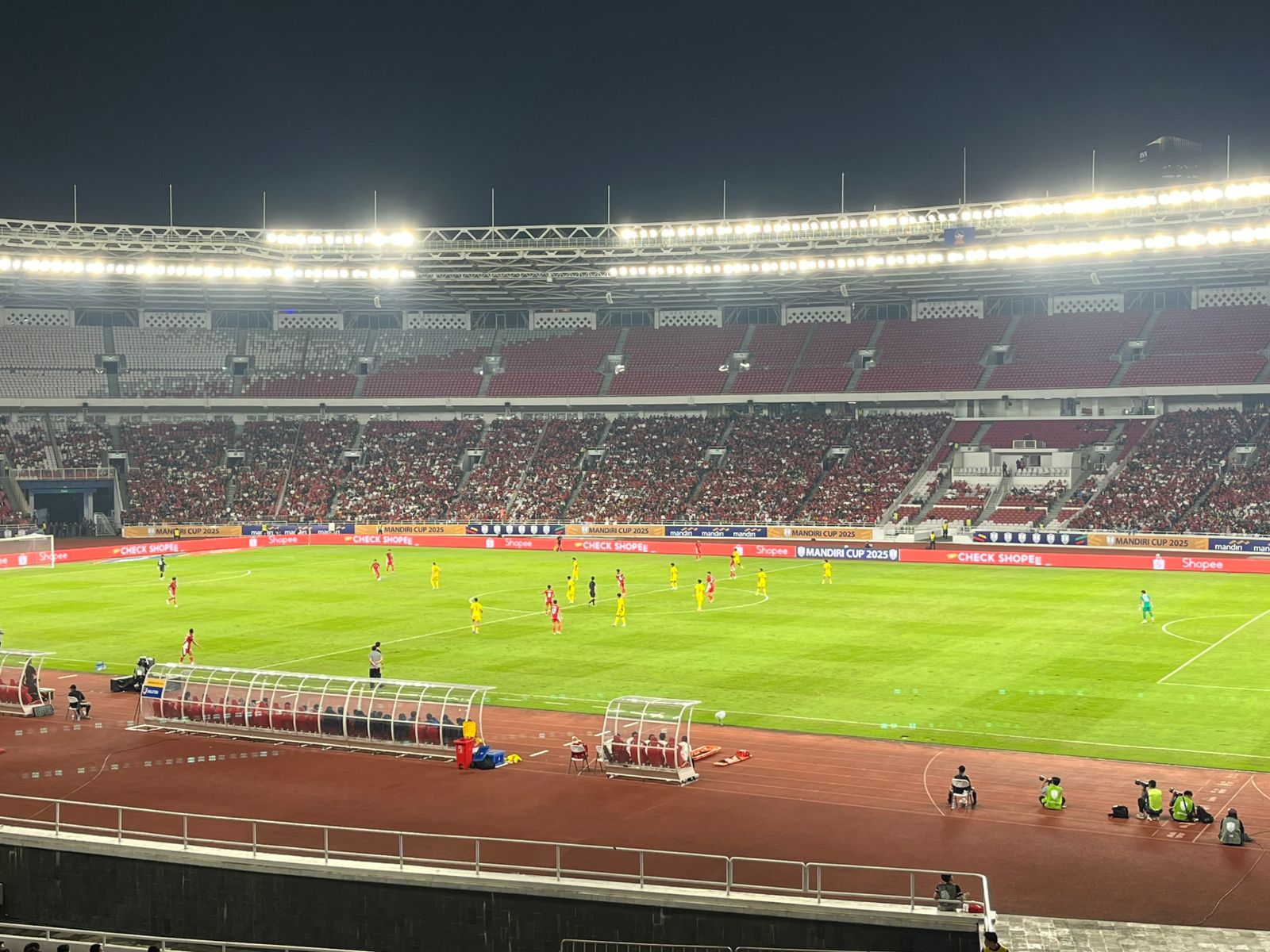 Laga Timnas Indonesia U-23 vs Malaysia di Piala AFF U-23 2025 di Stadion Utama Gelora Bung Karno (SUGBK), Jakarta, Senin (21/7/2025). (BeritaNasional/Harits Tryan)