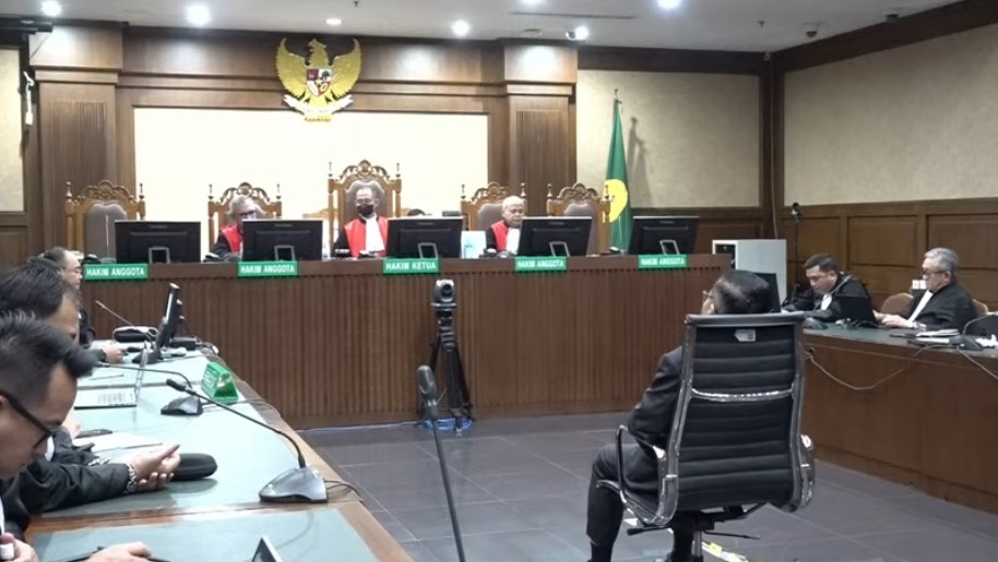 Suasana sidang putusan  Hasto Kristiyanto. (Foto/Tangkapan Layar)