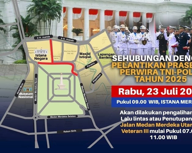 Jalan Sekitar Istana Merdeka Ditutup Pagi Ini. (Foto/Polda Metro Jaya)