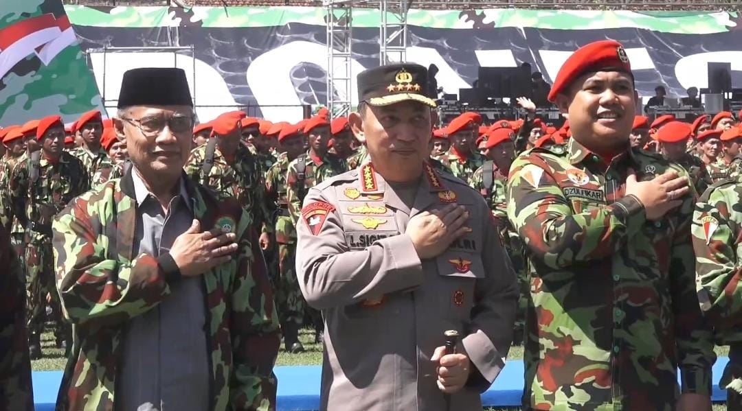 Kapolri Listyo Sigit Prabowo memimpin apel Akbar Kokam Pemuda Muhammadiyah. (Foto/Istimewa)