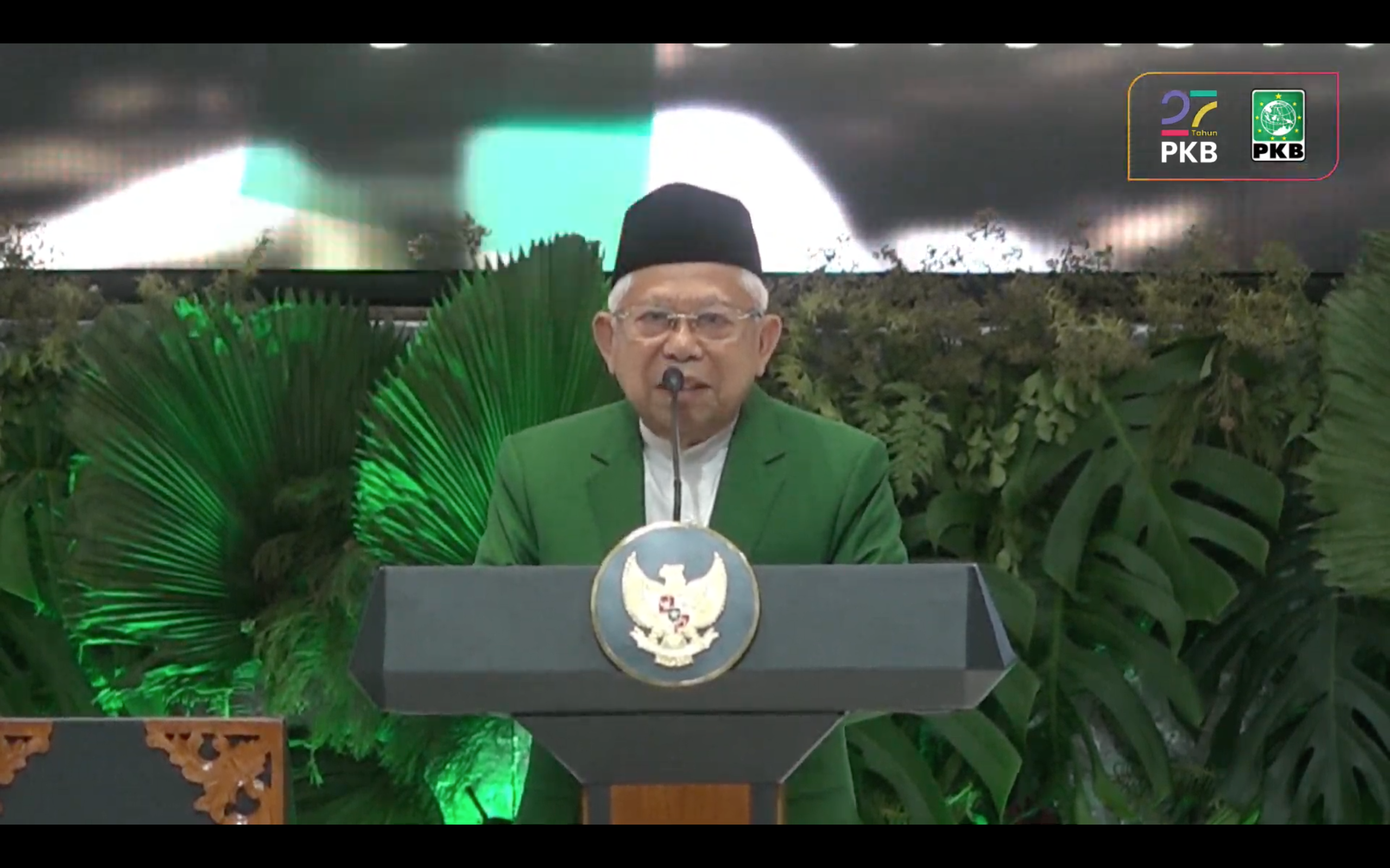 Ketua Dewan Syura DPP Partai Kebangkitan Bangsa KH Ma’ruf Amin. (Foto/YouTube PKB)