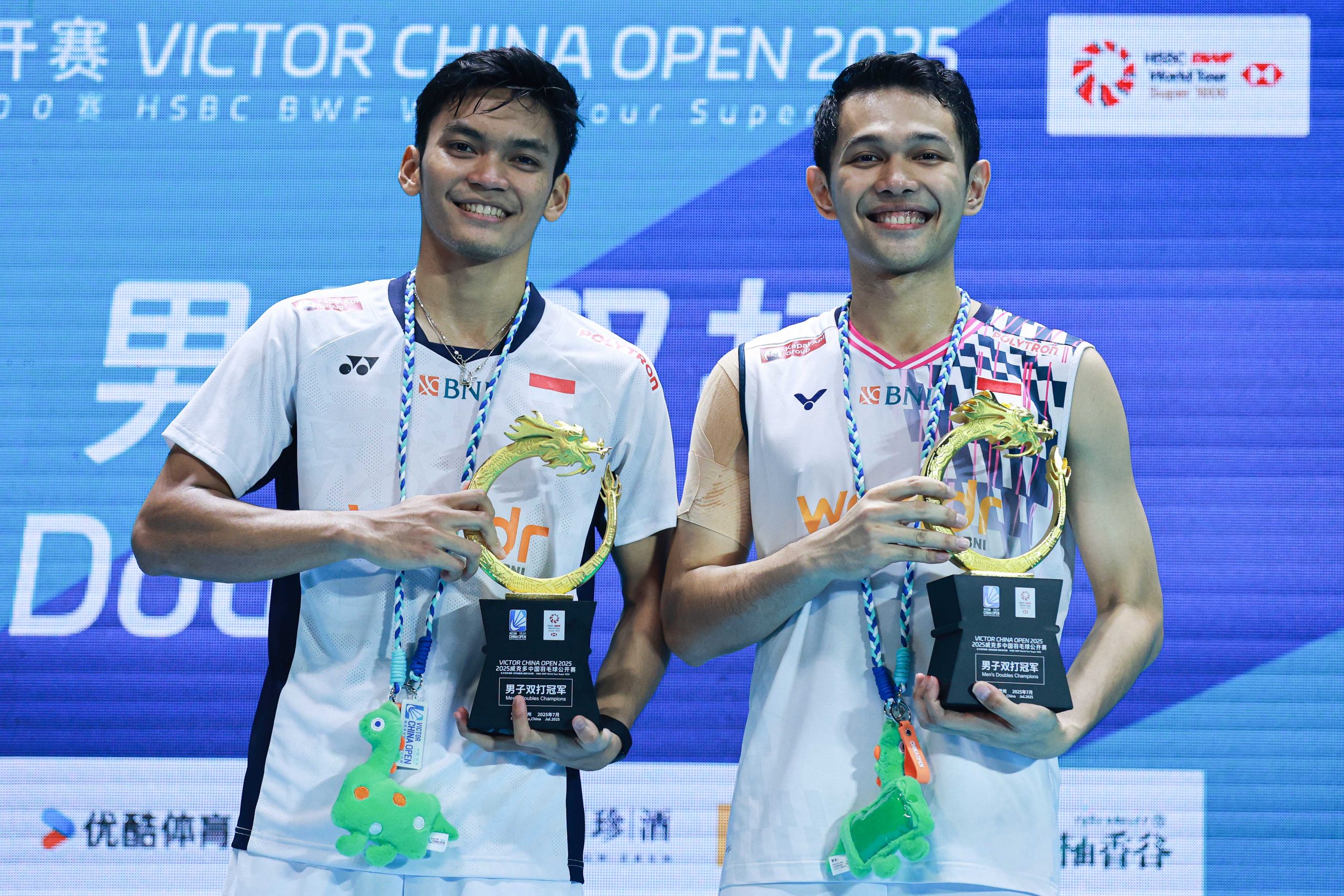 Pasangan ganda putra Indonesia, Fajar Alfian dan Muhammad Shohibul Fikri. (Foto/PBSI)
