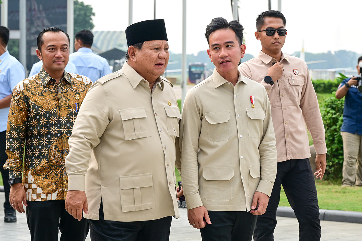 Presiden Republik Indonesia, Prabowo Subianto, tiba di Bandara Udara Brussel pada Sabtu (12/7/2025).(Biropers)