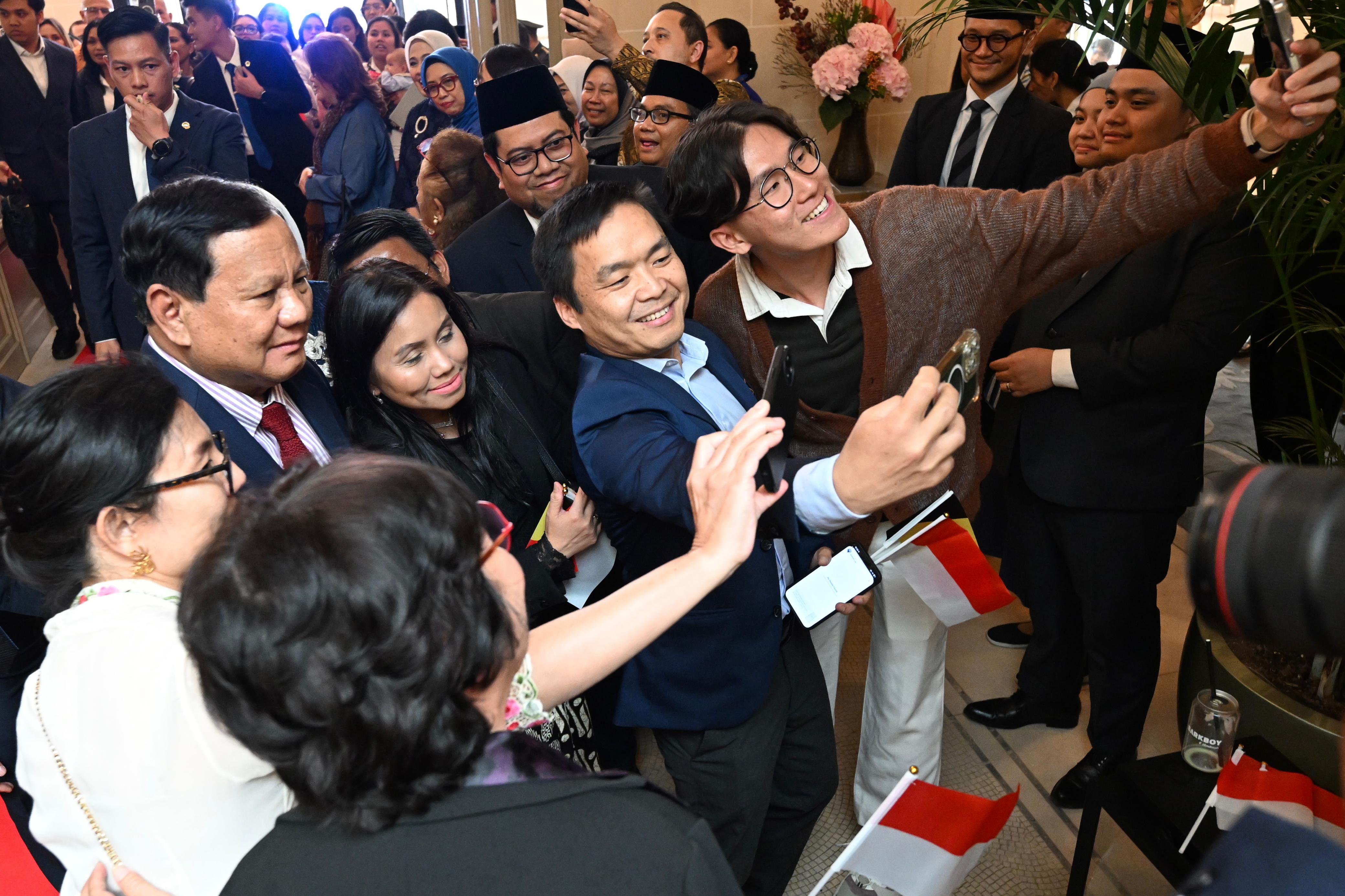 Presiden Prabowo Sapa Diaspora Indonesia di Brussel. (Foto/BPMI)