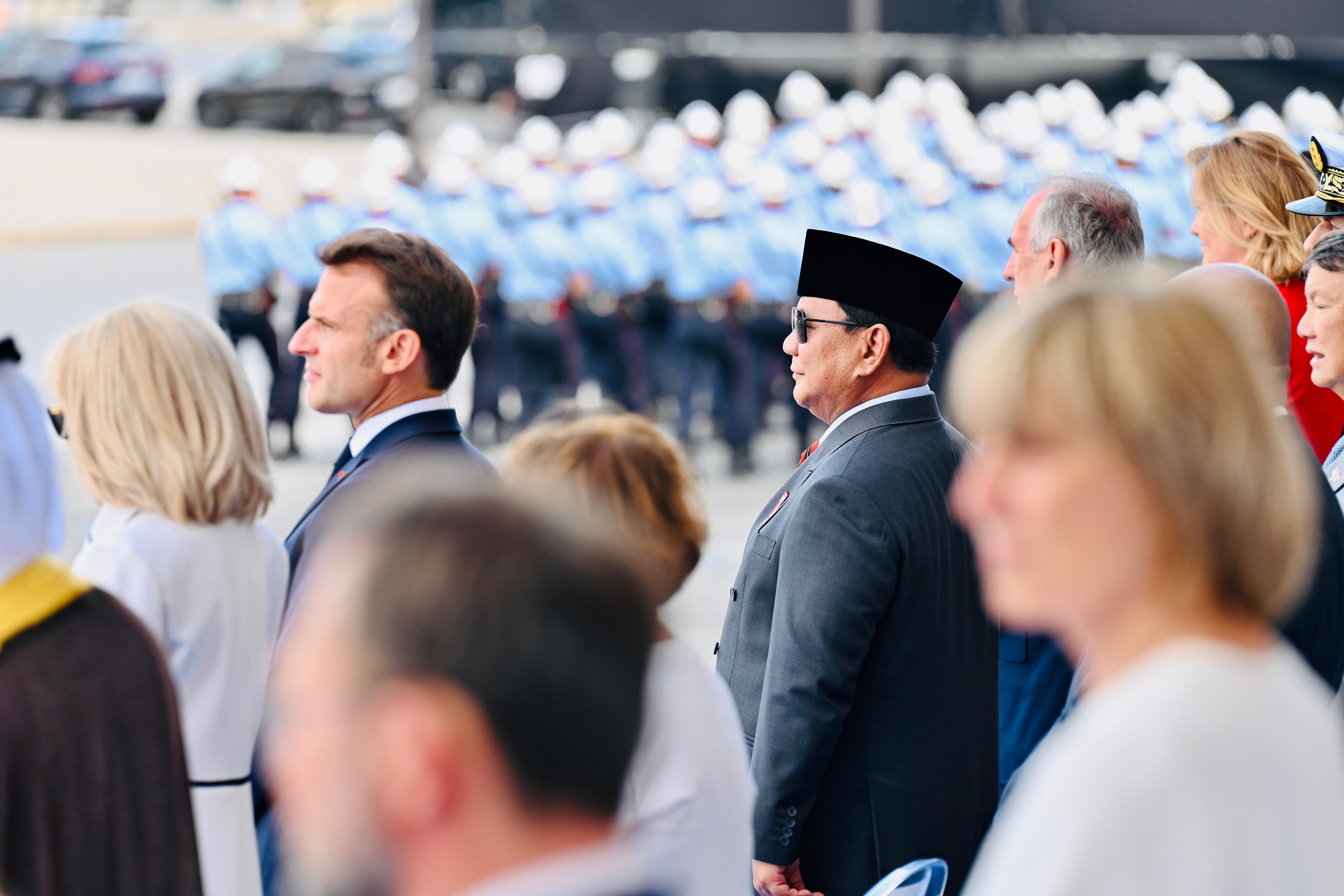 Presiden Republik Indonesia, Prabowo Subianto menghadiri Parade Militer Bastille Day. (Foto/BPMI)