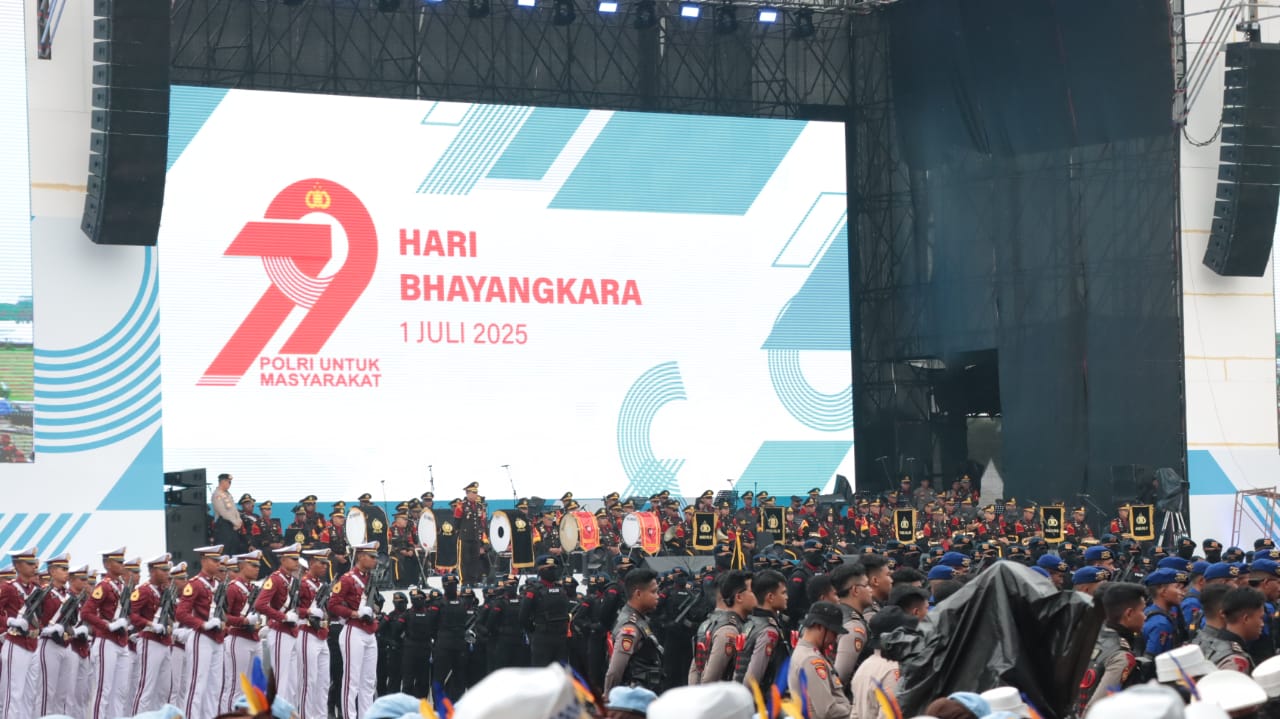 Puncak Hari Ulang Tahun (HUT) Bhayangkara ke-79. (BeritaNasional/Bachtiar)