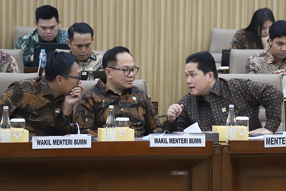 Rapat Kerja da Rapat Dengar Pendapat Komisi VI bersama BUMN dan Danatnara. (BeritaNasional/Elvis Sendouw)