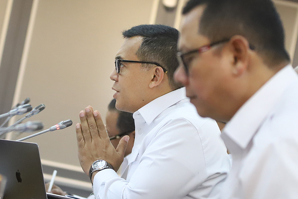 Rapat Kerja Komisi XIII dengan Wakil Menteri Imigrasi dan Pemasyarakatan (Wamen Imipas) Silmy Karim serta jajaran. (BeritaNasional/Elvis Sendouw)