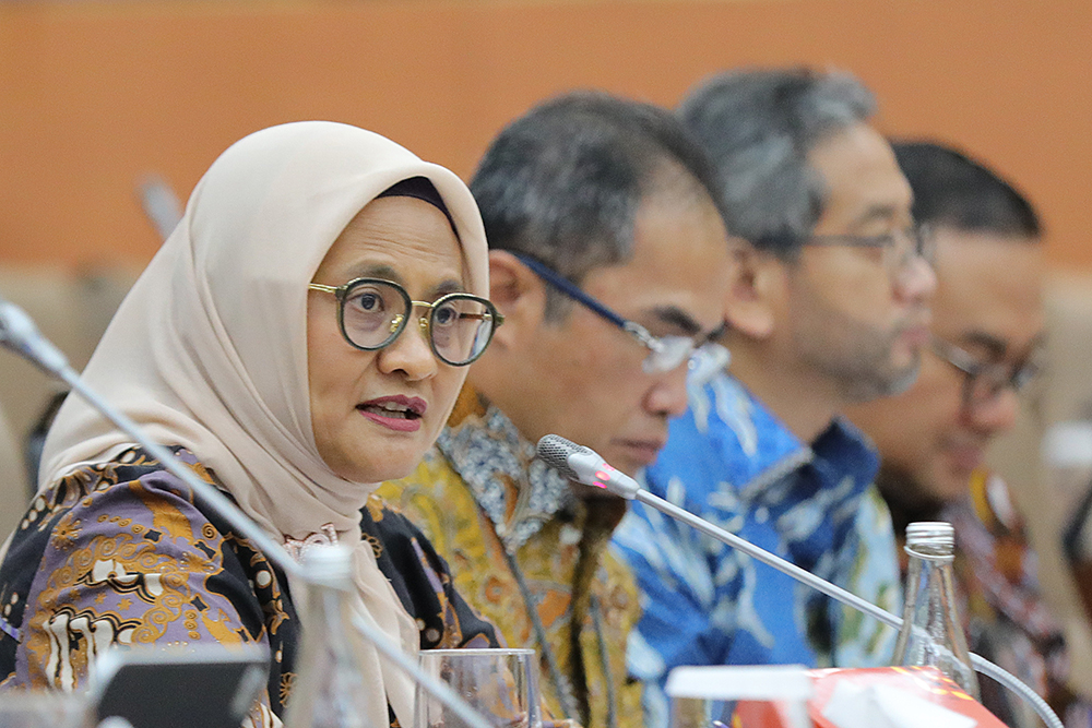 Rapat Dengar Pendapat Umum (RDPU) Komisi VI bersama PT Telkom. (BeritaNasional/Elvis Sendouw)
