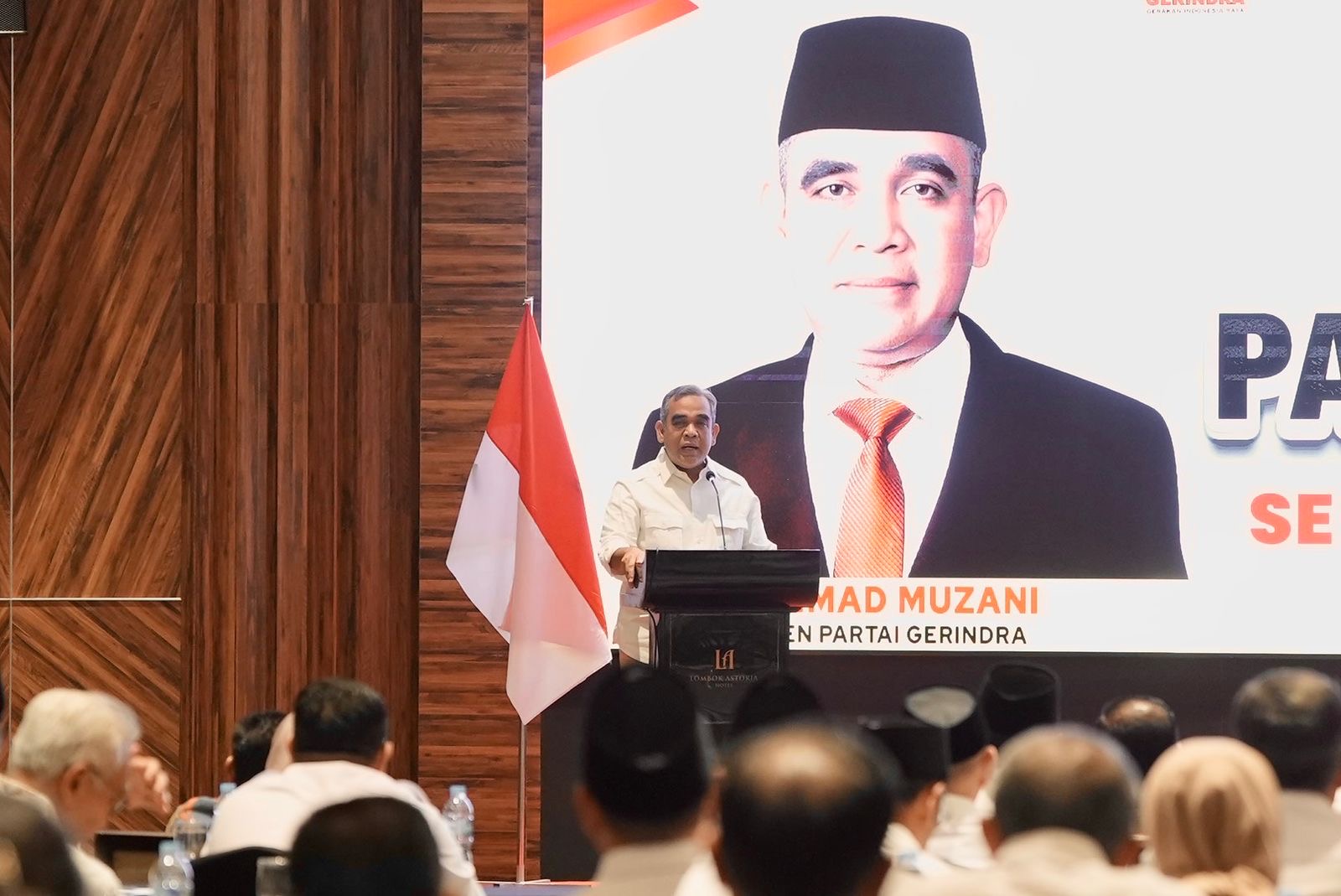Sekjen Partai Gerindra Ahmad Muzani menghadiri acara Temu Kader Gerindra se Nusa Tenggara Barat. (Foto/istimewa)