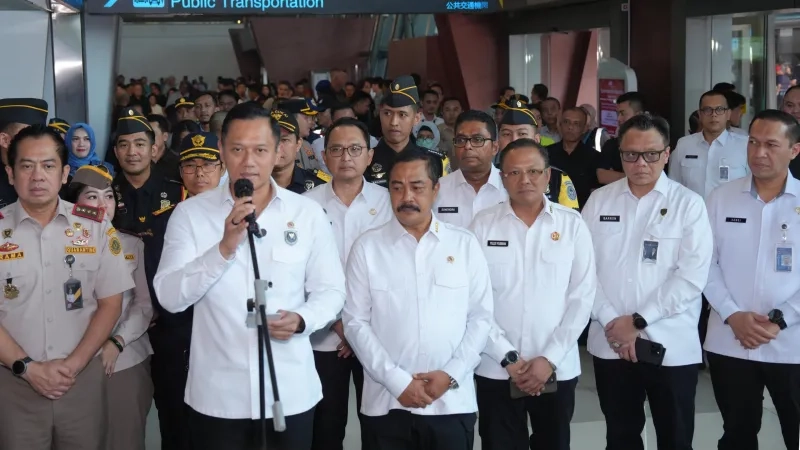 Menteri Imipas Agus Andrianto dan Menko Bidang Infrastruktur dan Pembangunan Kewilayahan, Agus Harimurti Yudhoyono. (BeritaNasional/dok Imipas)