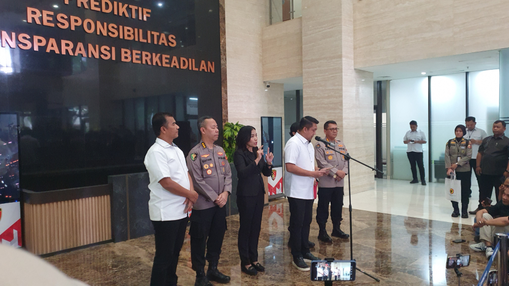 Bareskrim Polri menggelar konferensi pers terkait hasil tes DNA anak Lisa Mariana. (BeritaNasional/Bachtiarudin Alam)