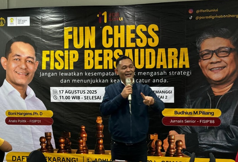 FUN Chess FISIP UI, Boni Hargens Siap Dorong ILUNI Jadi Advokasi Kebijakan Boni Hargens (Beritanasional/Panji)