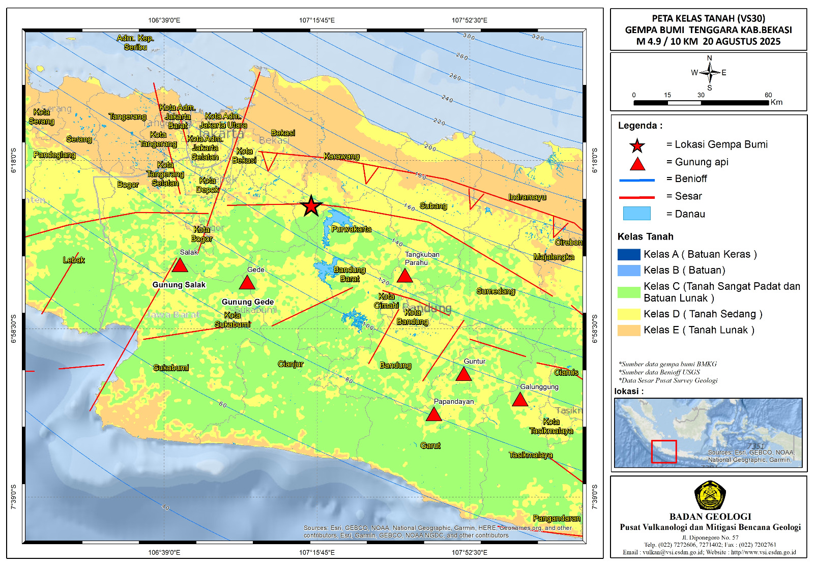 Ilustrasi gempa Bekasi. (Foto/doc. ESDM)