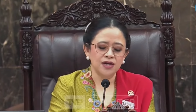 Ketua DPR Puan Maharani saat berpidato di Sidang Tahunan MPR. (Foto/YouTube)