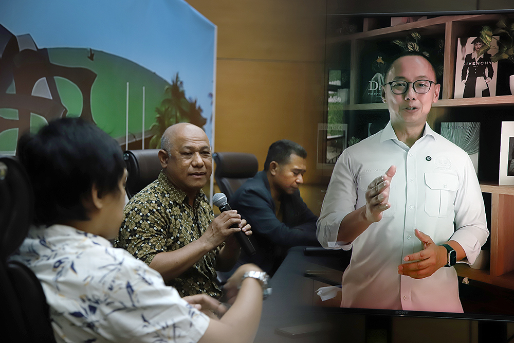 Diskusi  Forum Legislasi dengan tema ”RUU EBT, Peran DPR dalam Mendorong Penerapan Energi Terbarukan” . (BeritaNasional/Elvis Sendouw)