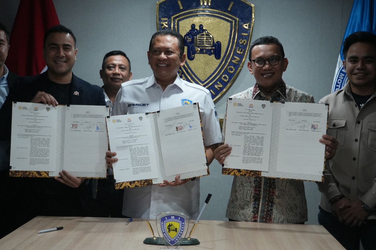 Mementerian Pelindungan Pekerja Migran Indonesia (Kemen P2MI) resmi menjalin kerja sama dengan Ikatan Motor Indonesia (IMI) dan Kamar Dagang Indonesia (KADIN). (BeritaNasional/Elvis Sendouw/HO Hms P2MI)