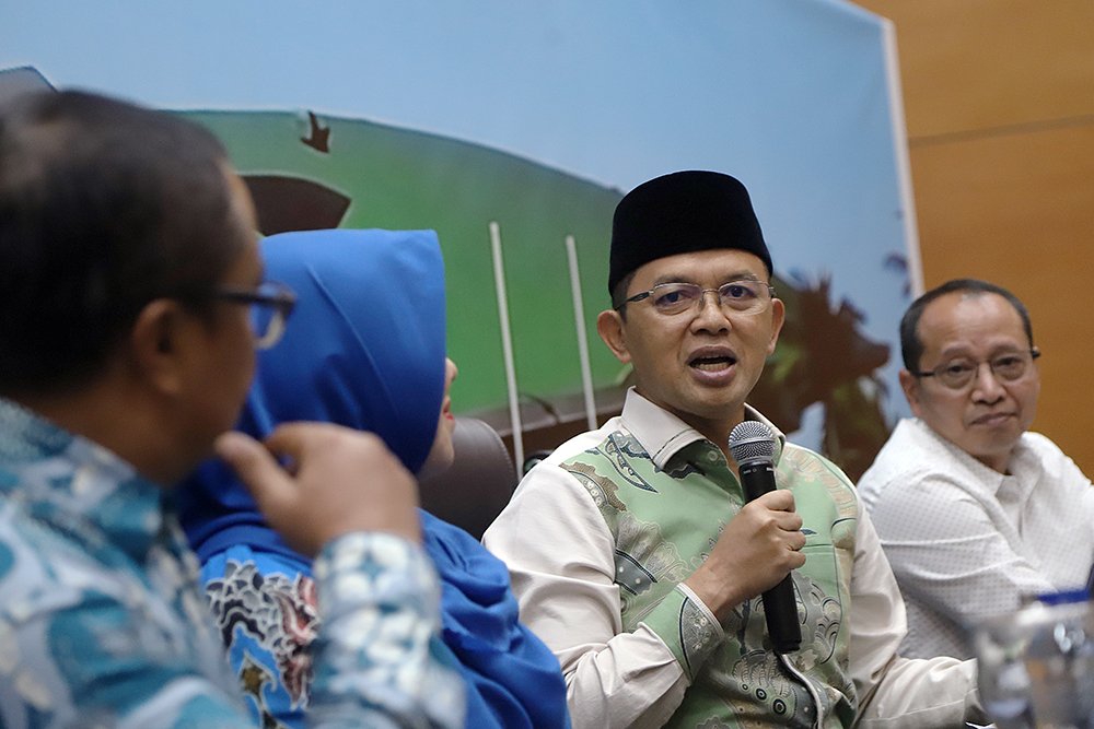 Diskusi Konstitusi dan Demokrasi Indonesia dengan tema: “Kedaulatan Rakyat dalam Perspektif Demokrasi Pancasila”. (BeritaNasional/Elvis Sendouw)