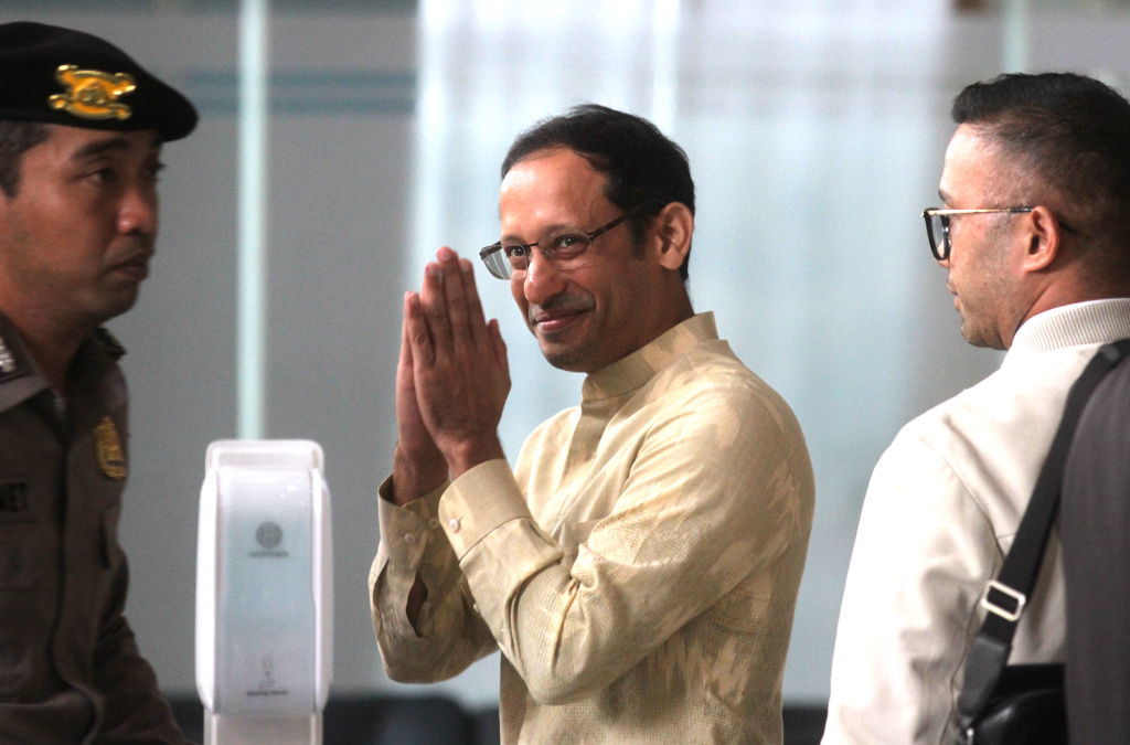 Mantan Menteri Pendidikan, Kebudayaan, Riset, dan Teknologi (Mendikbudristek) Nadiem Anwar Makarim memenuhi panggilan KPK, Jakarta,Kamis (7/8/2025).   (Beritanasional.com/Oke Atmaja)