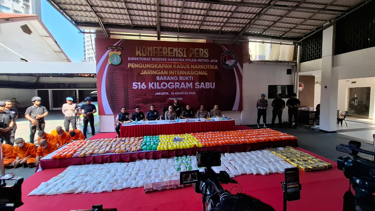 Polda Metro Jaya Bongkar Sindikat Sabu Setengah Ton. (BeritaNasional/Bachtiar)