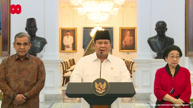 Presiden Prabowo bersama pimpinan Parpol di Istana. (Foto/Tangkapan Layar)