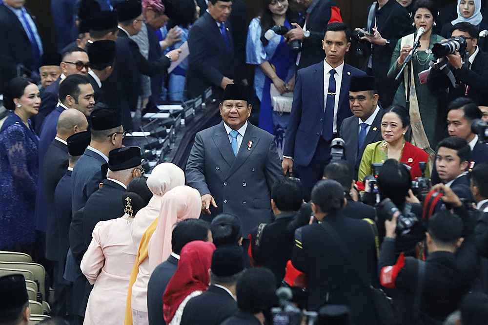 Presiden Prabowo Subianto saat menghadiri sidang tahunan MPR RI. (BeritaNasional/Elvis)