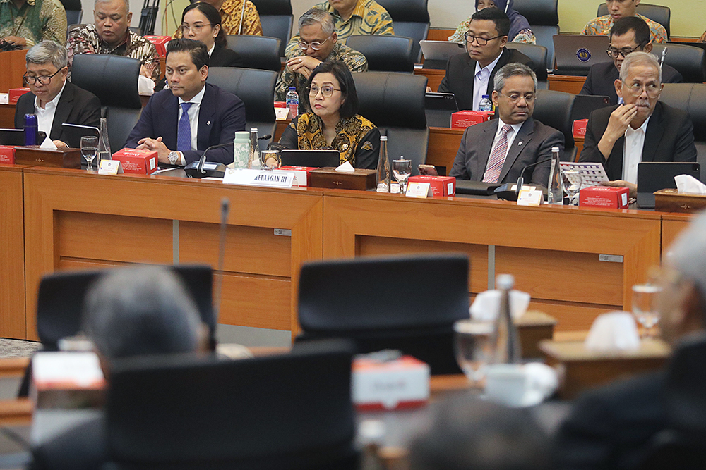 Menkeu Rapat Kerja bersama Banggar DPR. (BeritaNasional/Elvis Sendouw)