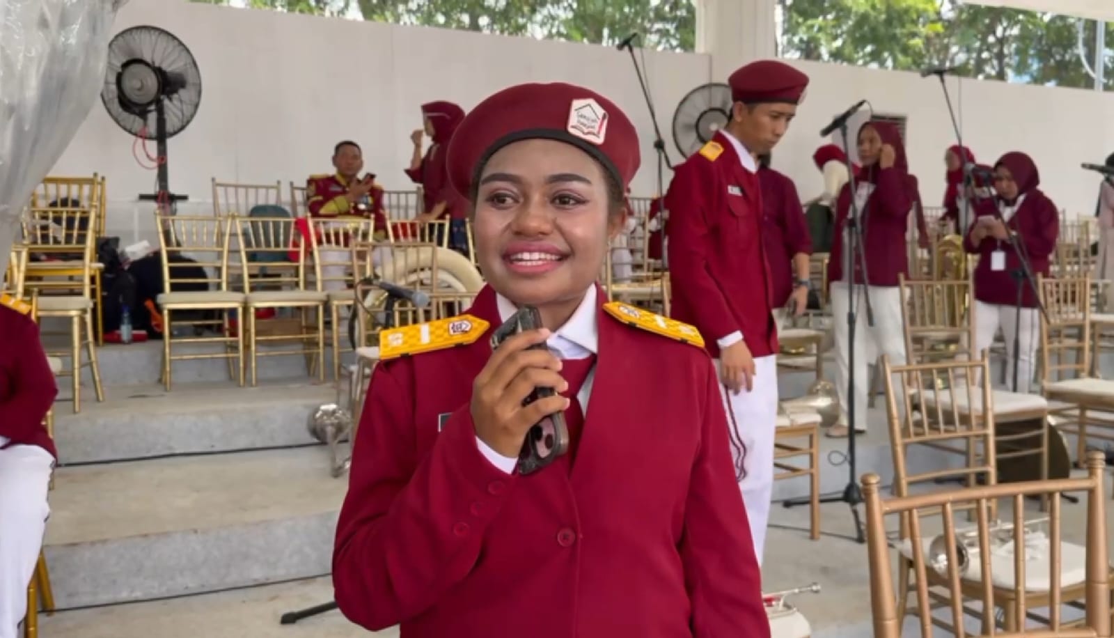 Siswa Sekolah Rakyat tampil di Istana Merdeka di momen  HUT ke-80 RI. (Foto/ist)