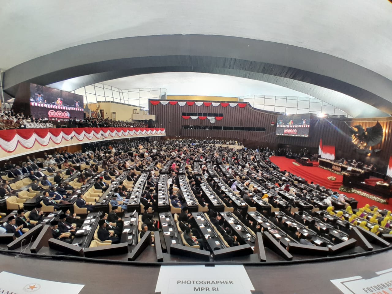 Suasana ruangan Sidang Tahunan MPR RI 2025. (BeritaNasional/Elvis)
