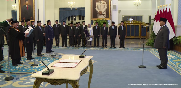 Suharto jabat Wakil Ketua MA Yudisial usai dilantik Presiden Prabowo. (Foto/tangkapan layar)