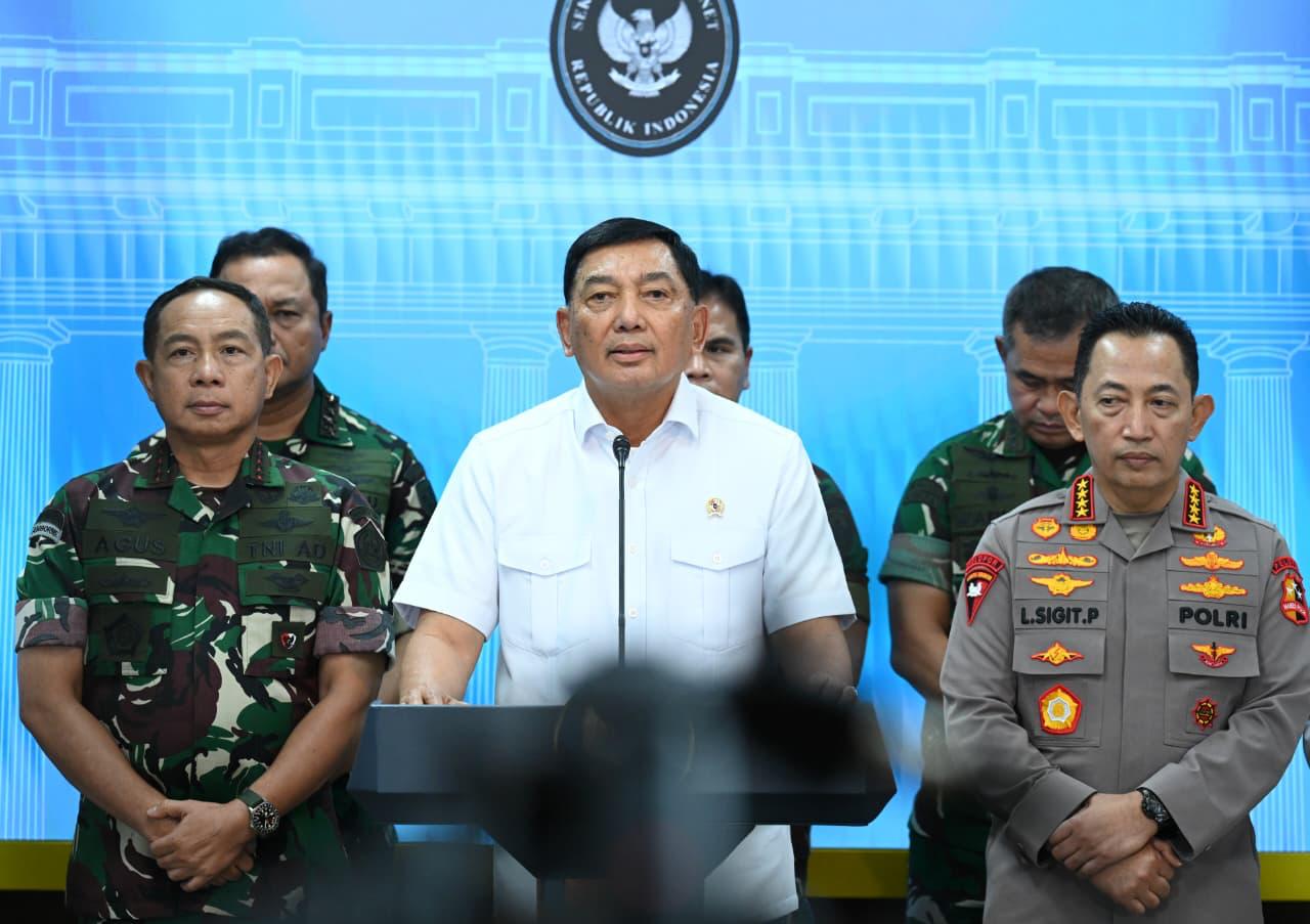 Menteri Pertahanan (Menhan) Sjafrie Sjamsoeddin berikan keterangan situasi terkini (Beritanasional/Setneg)