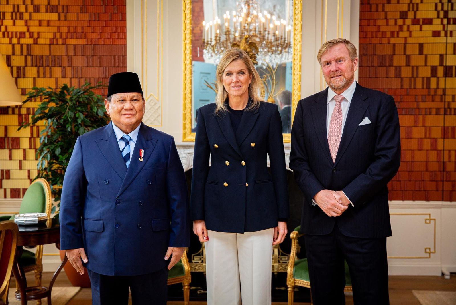 Presiden Prabowo Subianto, Raja Willem-Alexander dan Ratu Máxima di Istana Huis ten Bosch, Den Haag (BeritaNasional/Setpres)