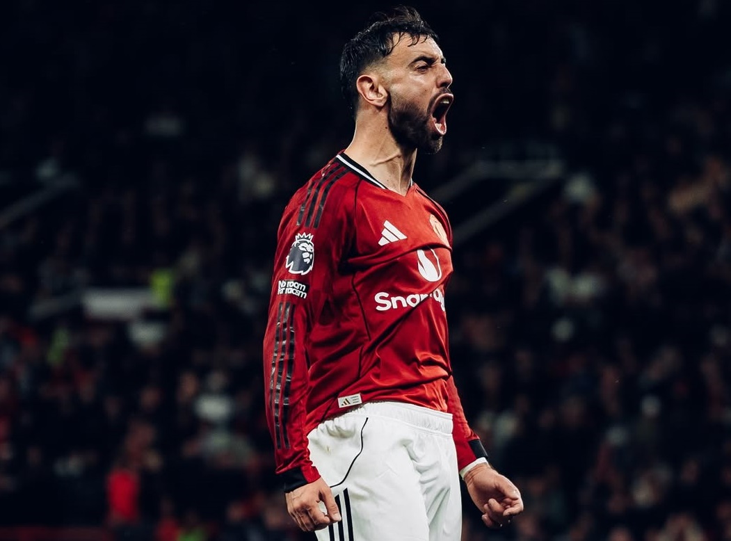 Bruno Fernandes mencetak gol ke-100 bersama Manchester United. (Foto/Manchester United)