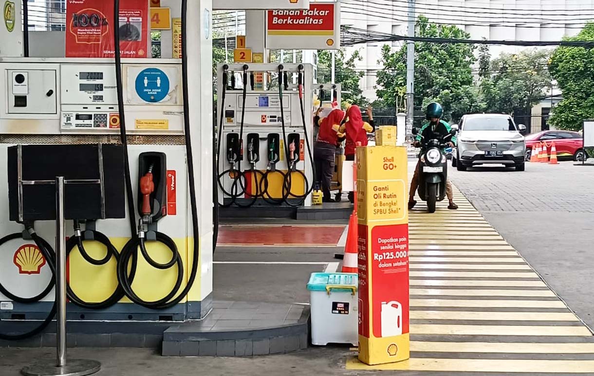 Suasana di SPBU Shell,Cikini,Jakarta, Sabtu(20/9/2025).  (Beritanasional.com/Oke Atmaja)