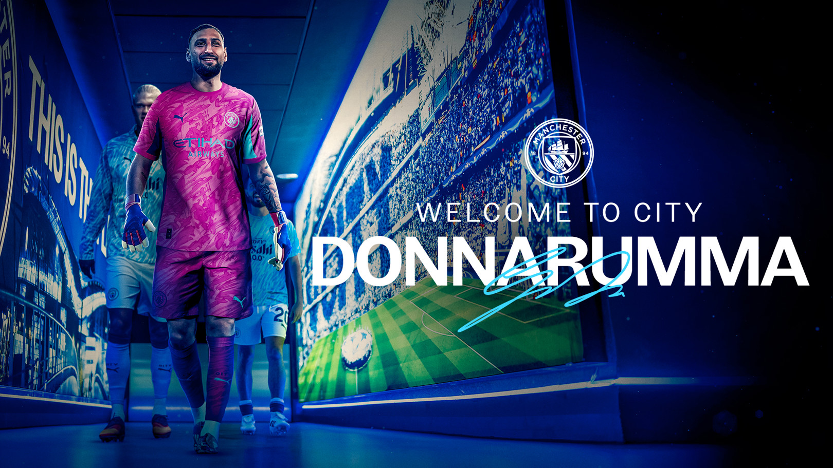 Donnarumma Antusias Hadapi Tantangan Baru di Manchester City Gianluigi Donnarumma resmi menandatangani kontrak dengan Manchester City. (Foto/Manc City)