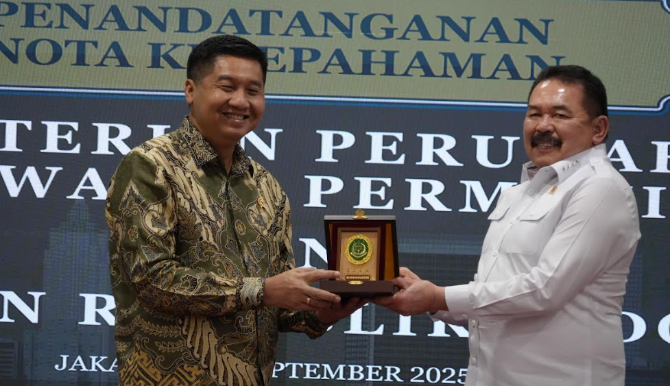 Menteri PKP Maruarar Sirait dan Jaksa Agung ST Burhanuddin jalin kerja sama. (BeritaNasional/Bachtiaruddin Alam)