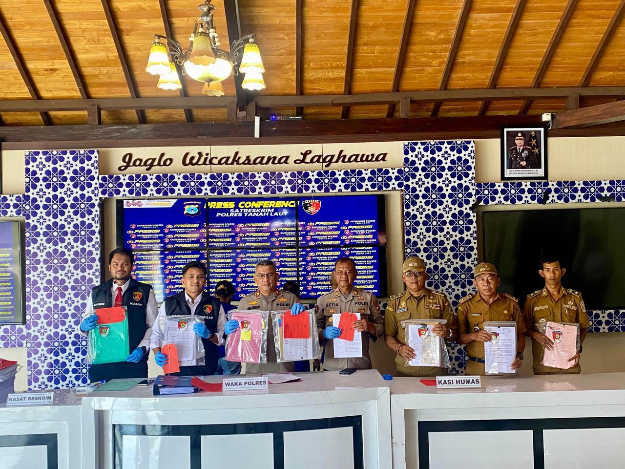 Polres Tanah Laut, Kalsel, mengungkap kasus mafia tanah. (Foto/Istimewa)